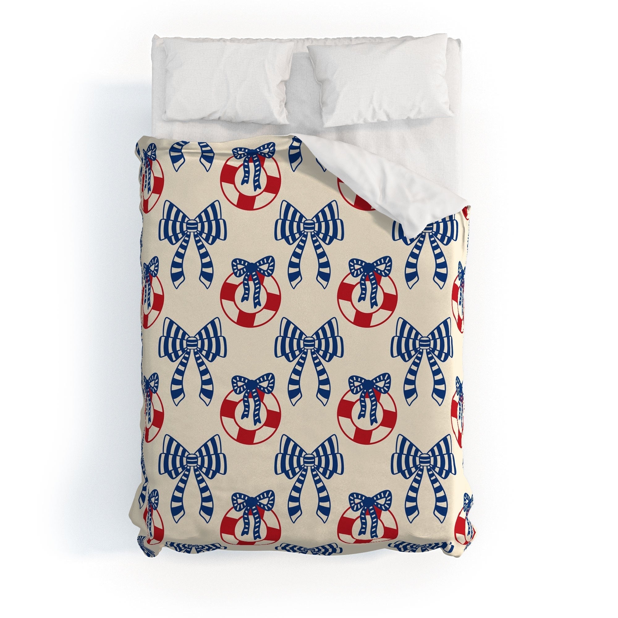 Design by Spark Nautical Christmas Bows Duvet Cover