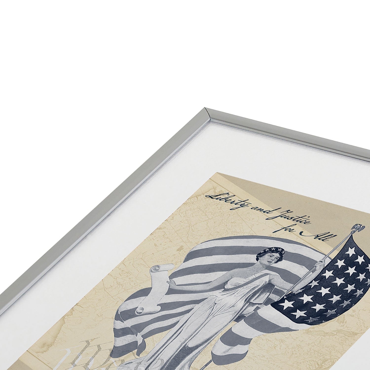 DENY Designs Liberty and Justice Woman Metal Framed Art Print