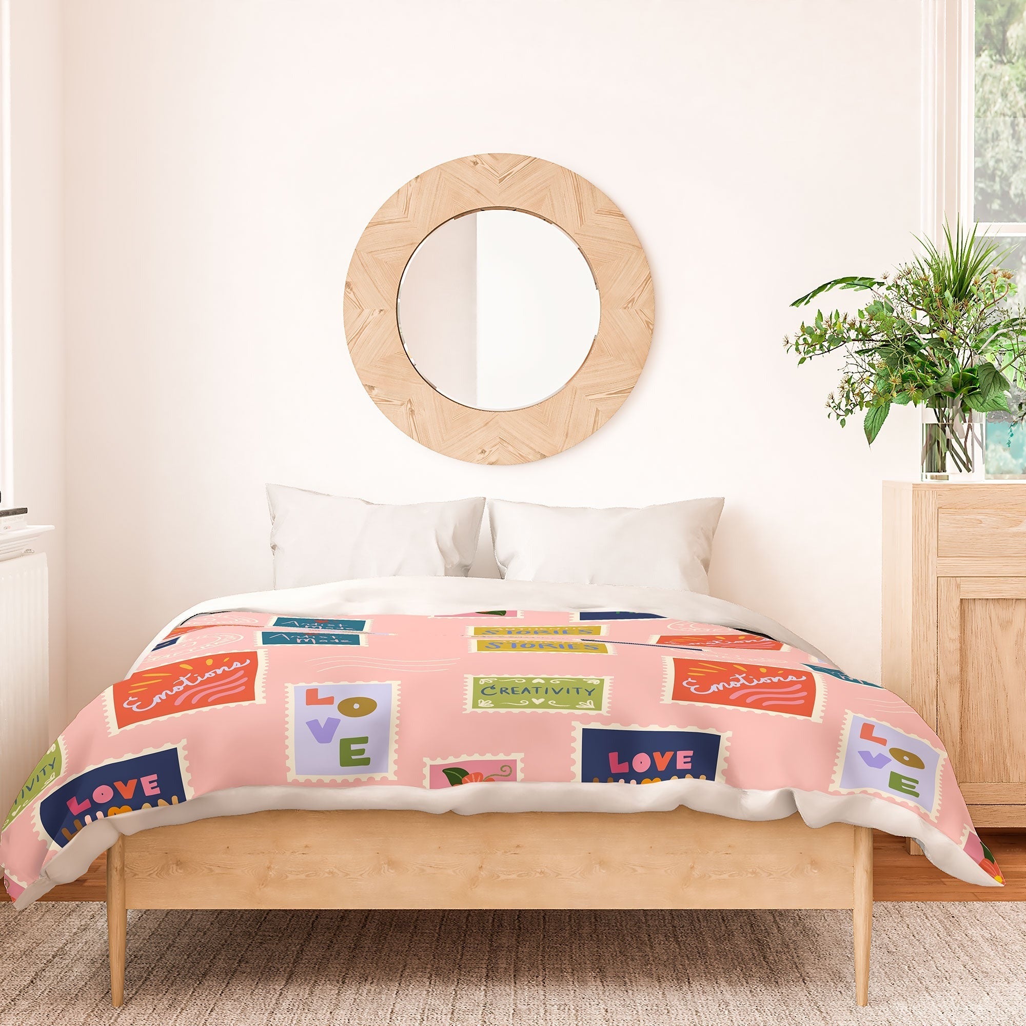 Design by Spark Love Human Made Stamps Duvet Cover