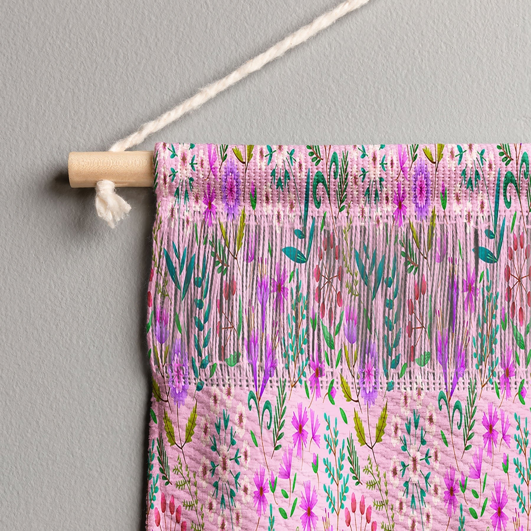 Pimlada Phuapradit Ditsy Purple Floral Half Drop Wall Hanging Landscape