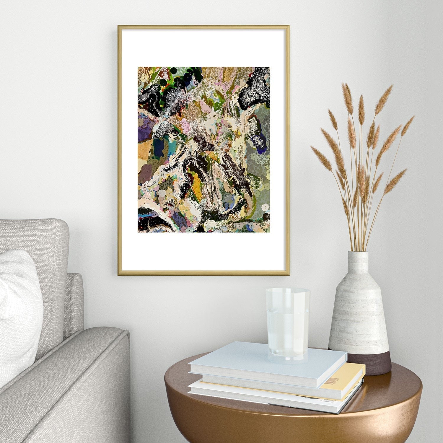 83 Oranges Echoes Beneath the Surface Metal Framed Art Print