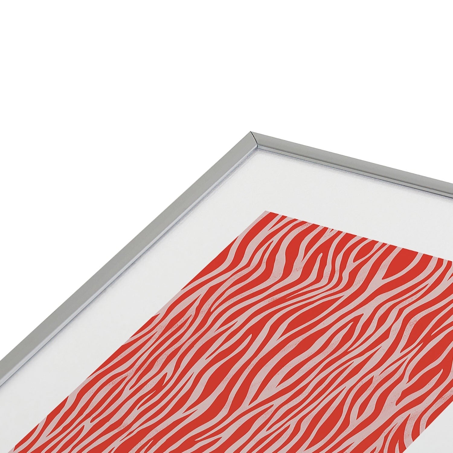 Avenie BR Red Zebra Stripe Metal Framed Art Print