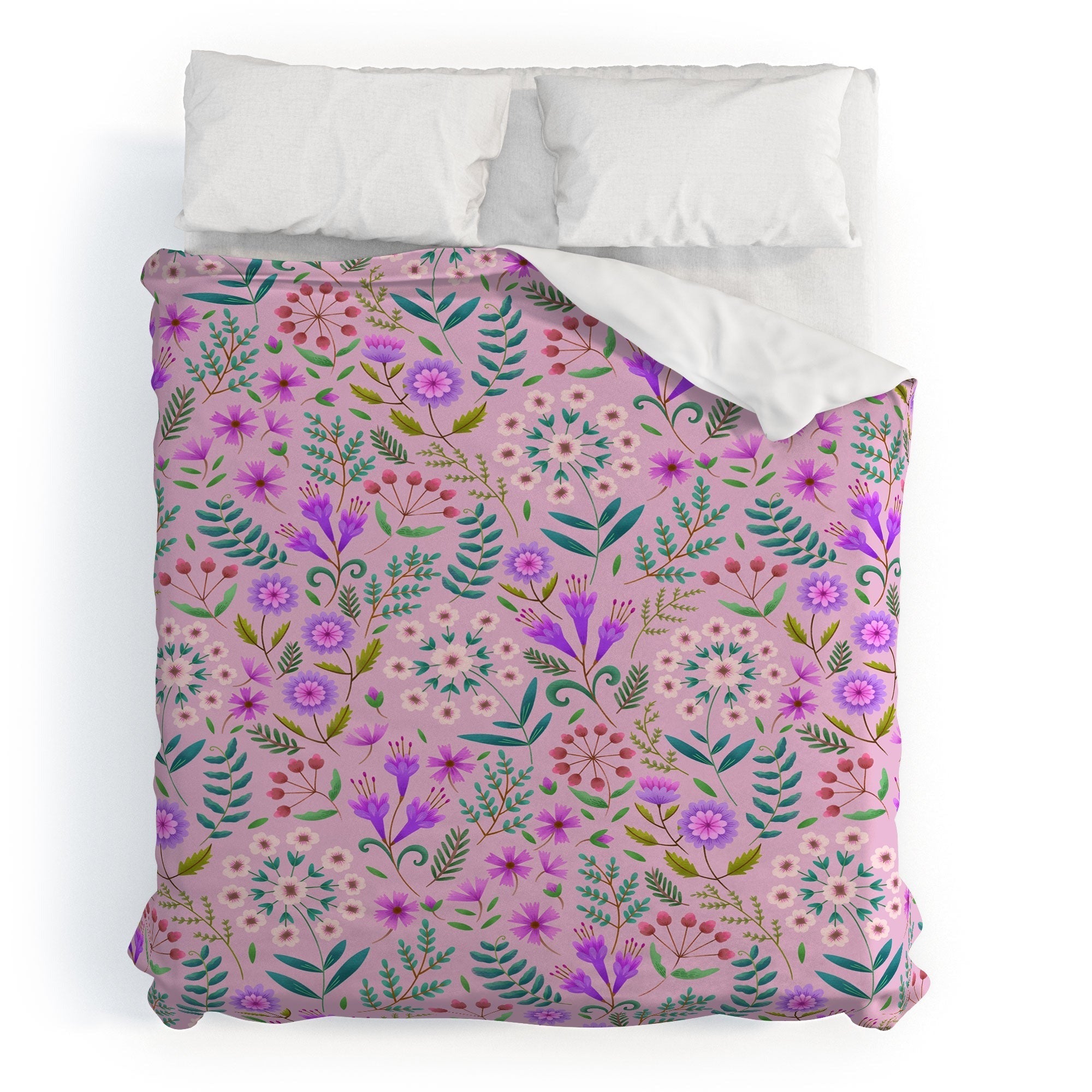 Pimlada Phuapradit Ditsy Purple Floral Half Drop Duvet Cover