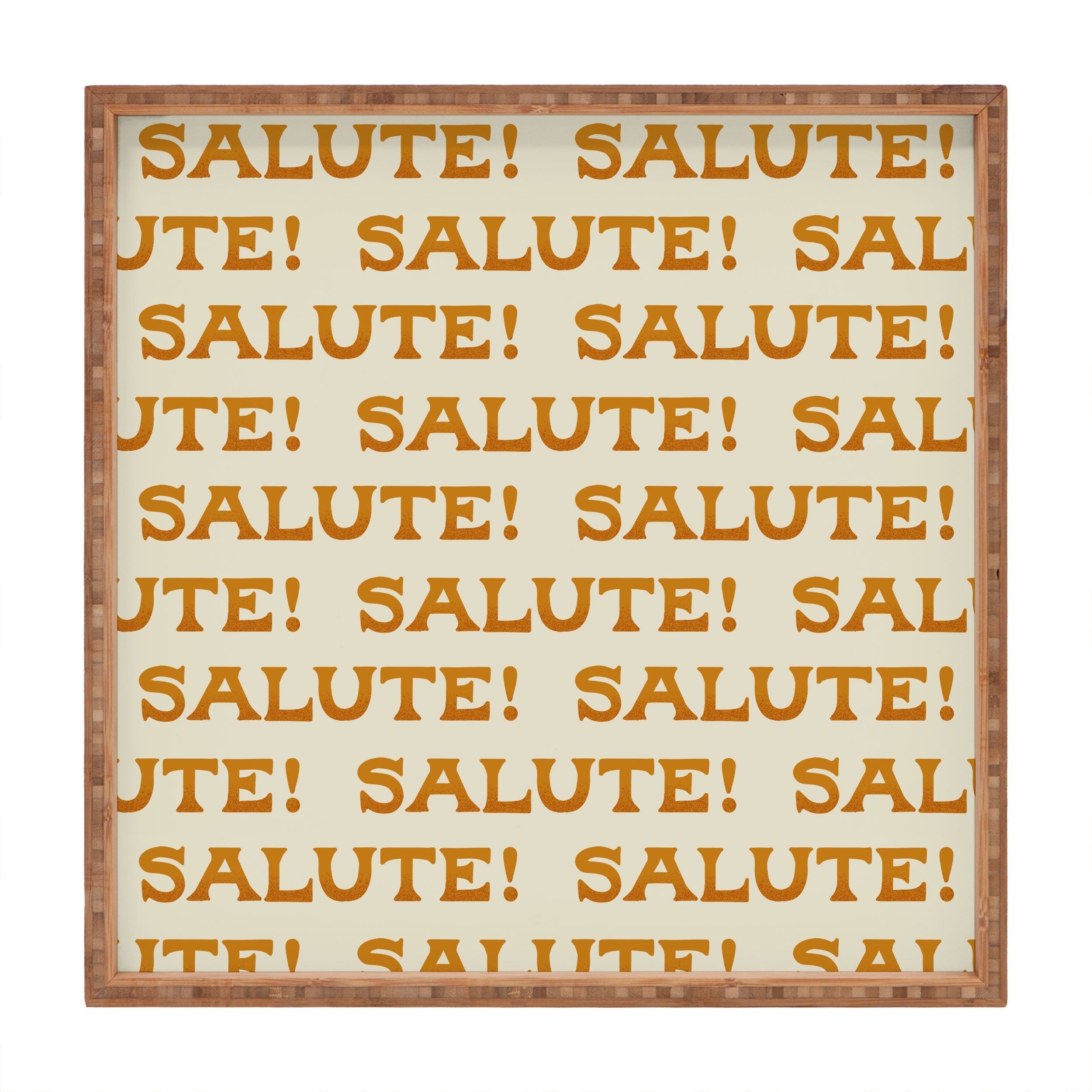 Jessica Molina Salute Gold Pattern on Cream Square Tray