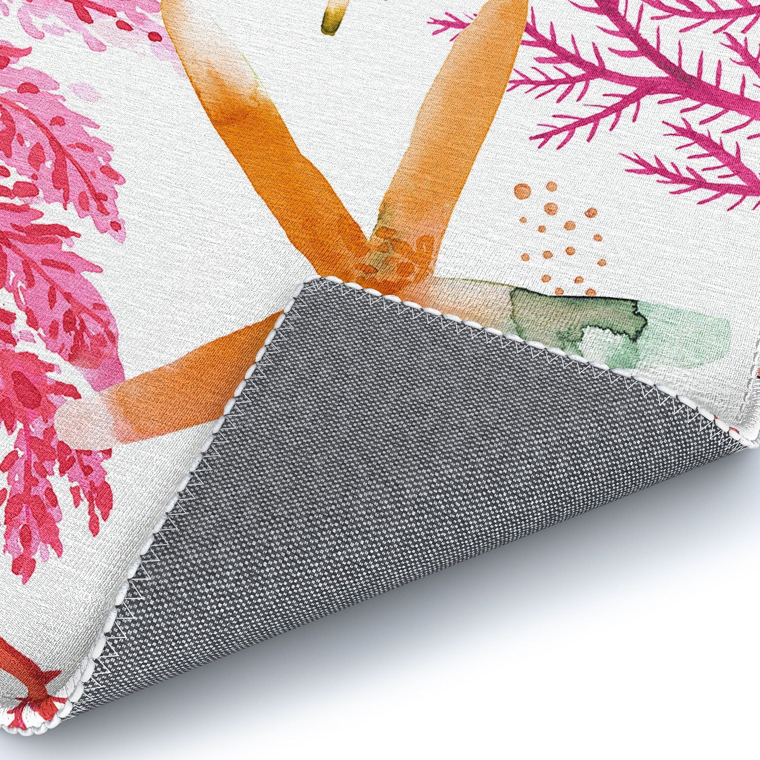 Ninola Design Botanic Retreat Coral Reef Crab Lobster Red Area Rug