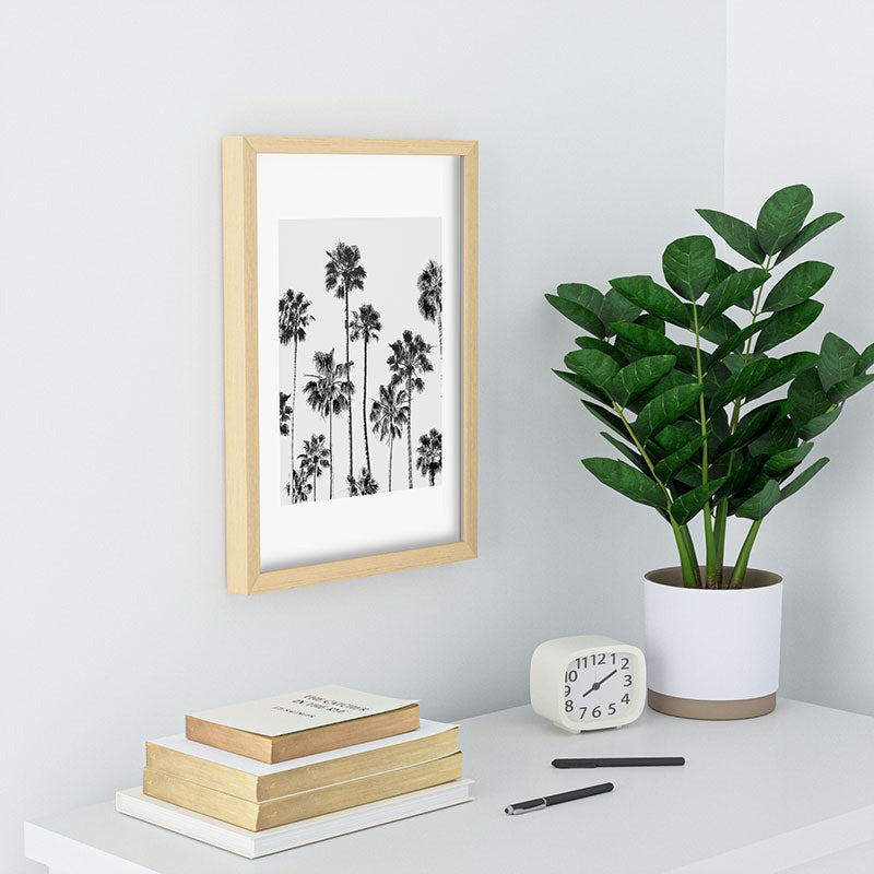 Gal Design Black And White Palms Recessed Framing Rectangle