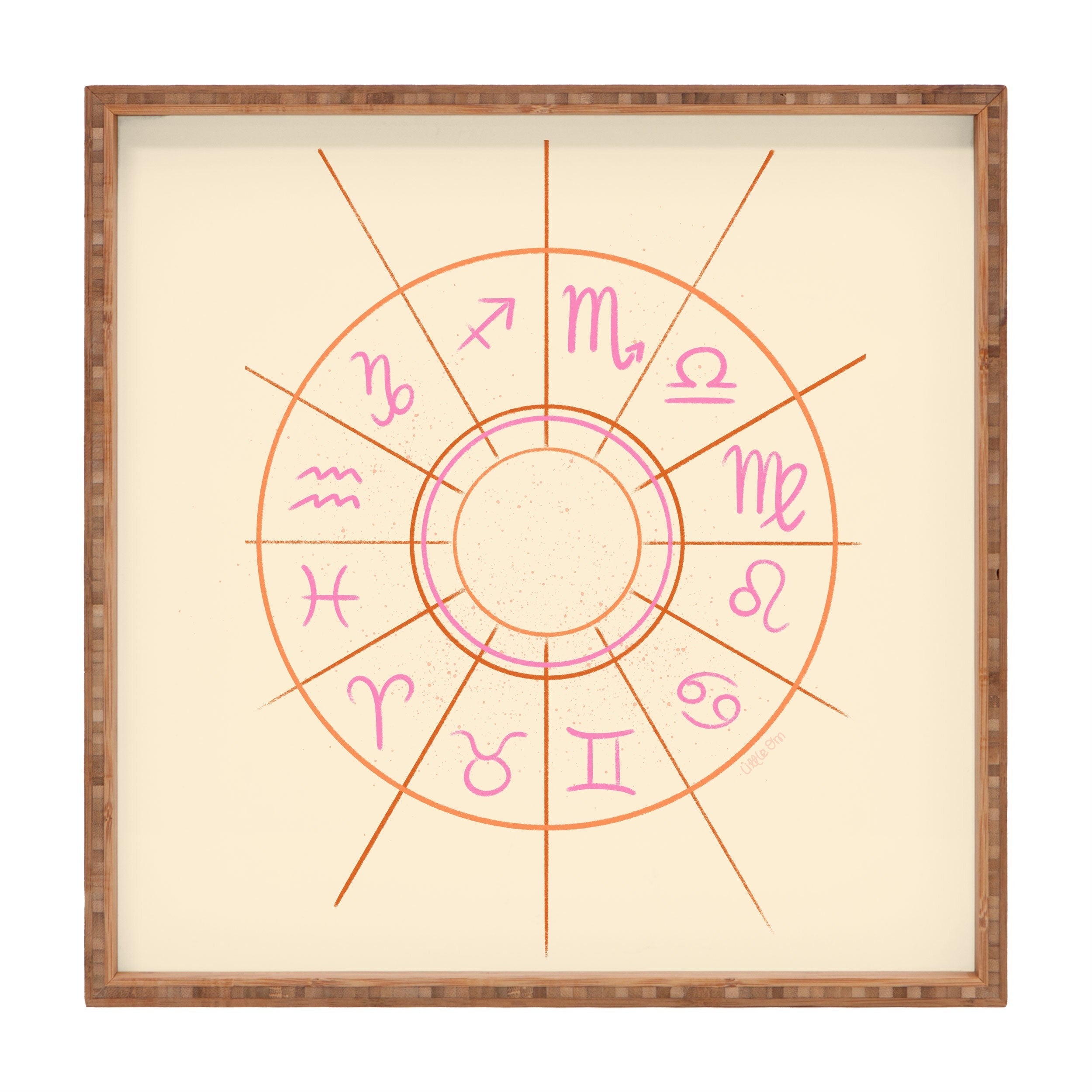 Little Om Zodiac Signs cream Square Tray