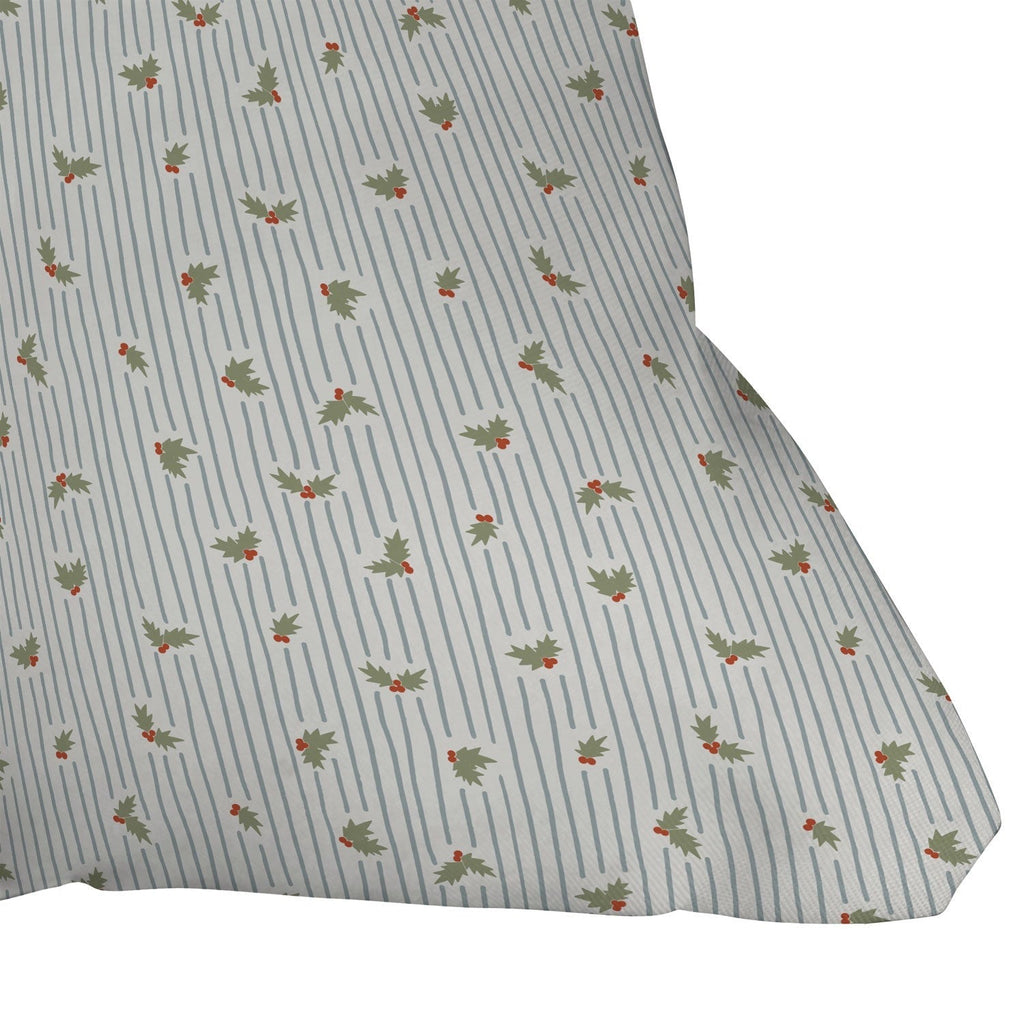CoastL Studio Hand Drawn Holly Stripe Outdoor Throw Pillow