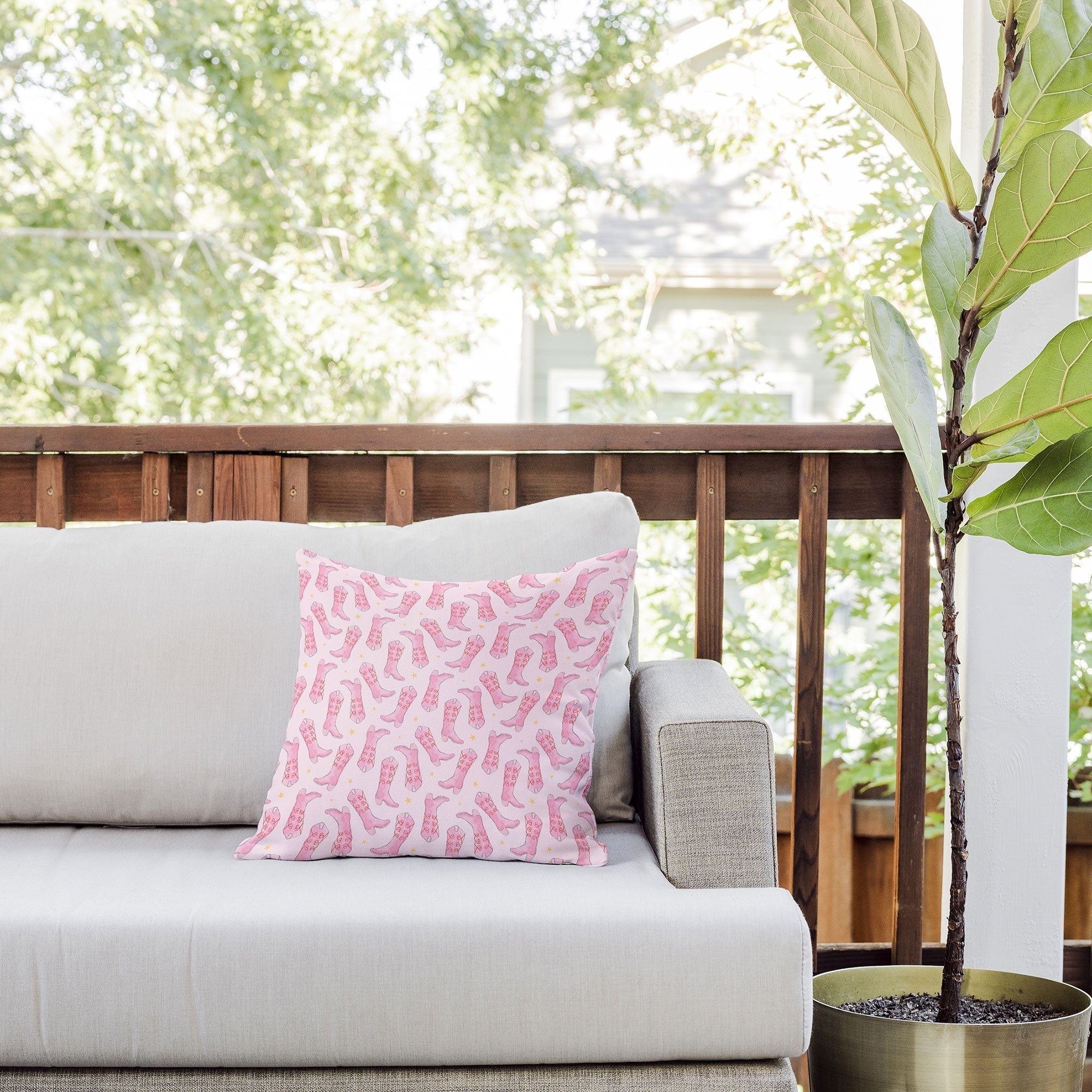 Love_Ryming Stars and Boots Outdoor Throw Pillow