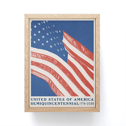 DENY Designs Stars n Stripes Semiquincentennial Framed Mini Art Print