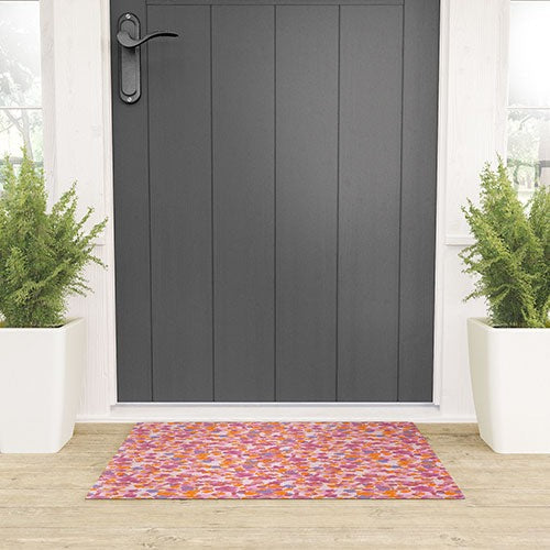 Gabriela Fuente Day Dreaming Watercolor Pink Welcome Mat
