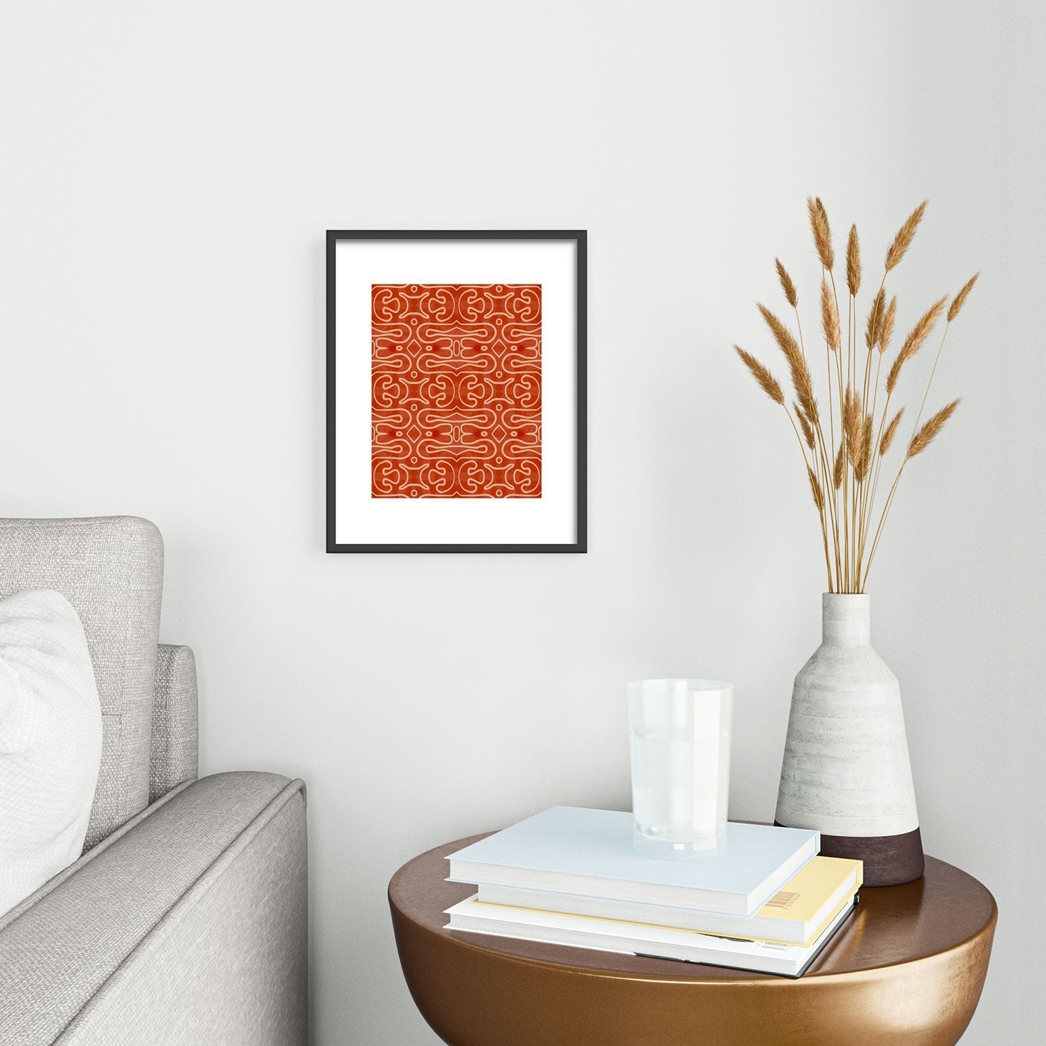 Mirimo Venexiana Burnt Orange Metal Framed Art Print