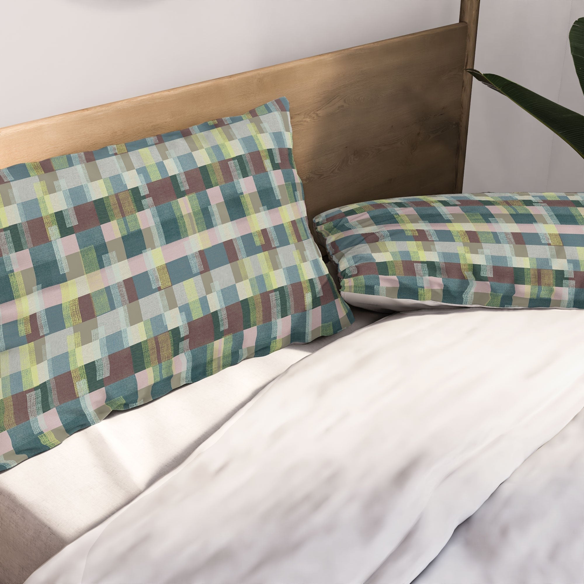 Marta Barragan Camarasa Dynamic Linear Blocks Pillow Shams
