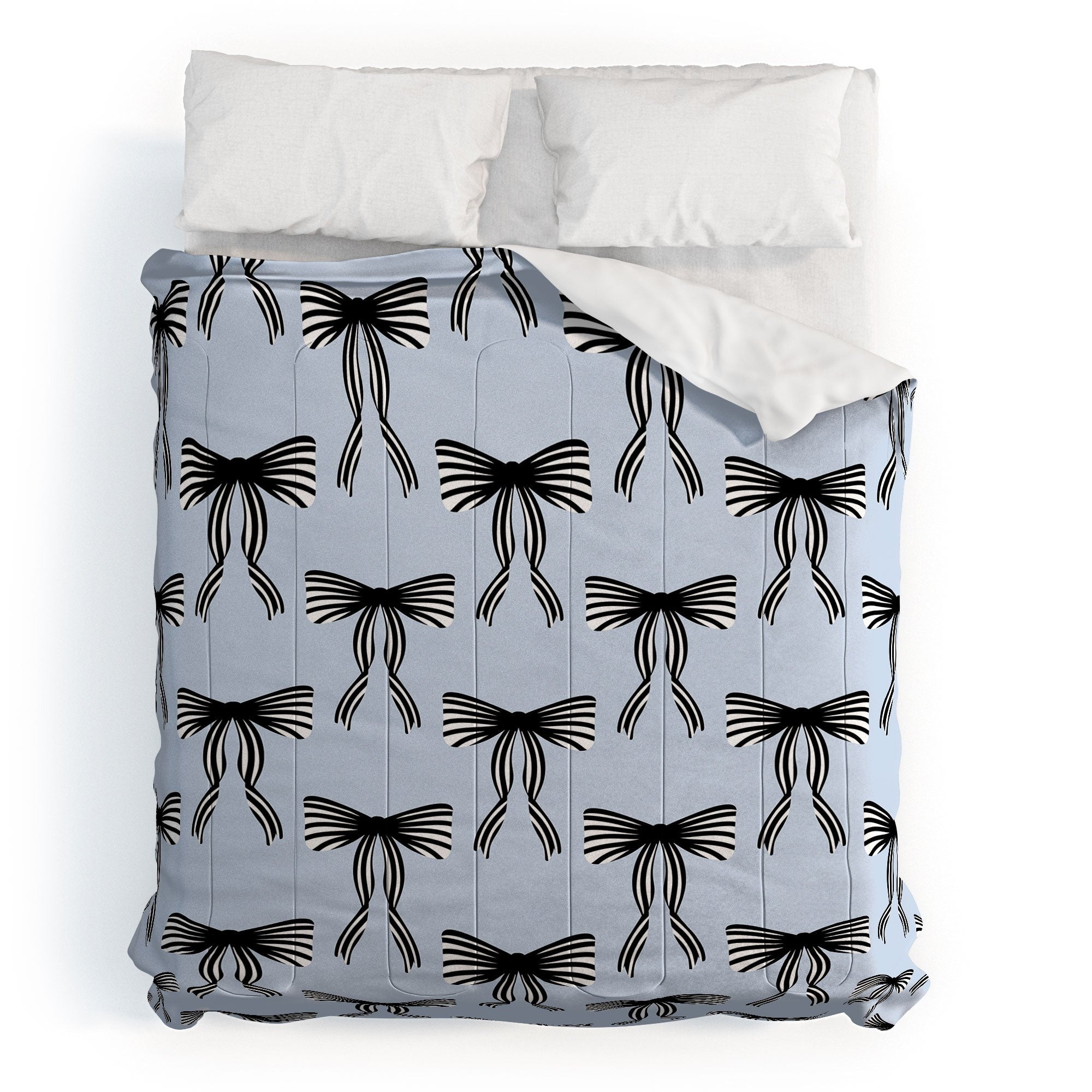 Design by Spark Black Striped Bows Comforter