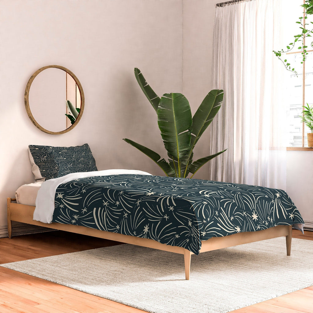 Little Om Pattern Shooting Stars blue Comforter