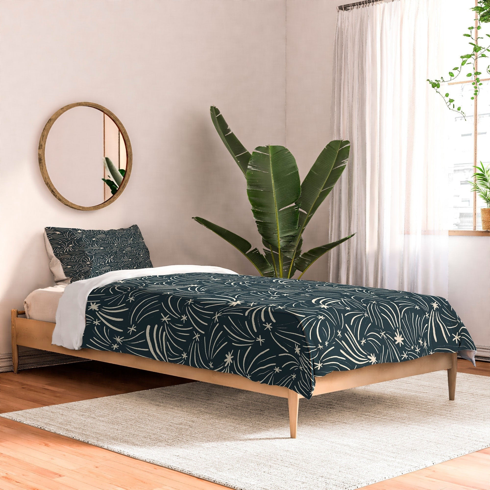 Little Om Pattern Shooting Stars blue Comforter