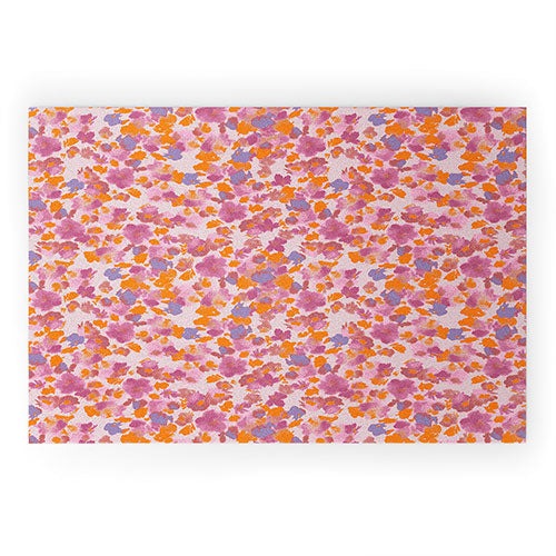 Gabriela Fuente Day Dreaming Watercolor Pink Welcome Mat