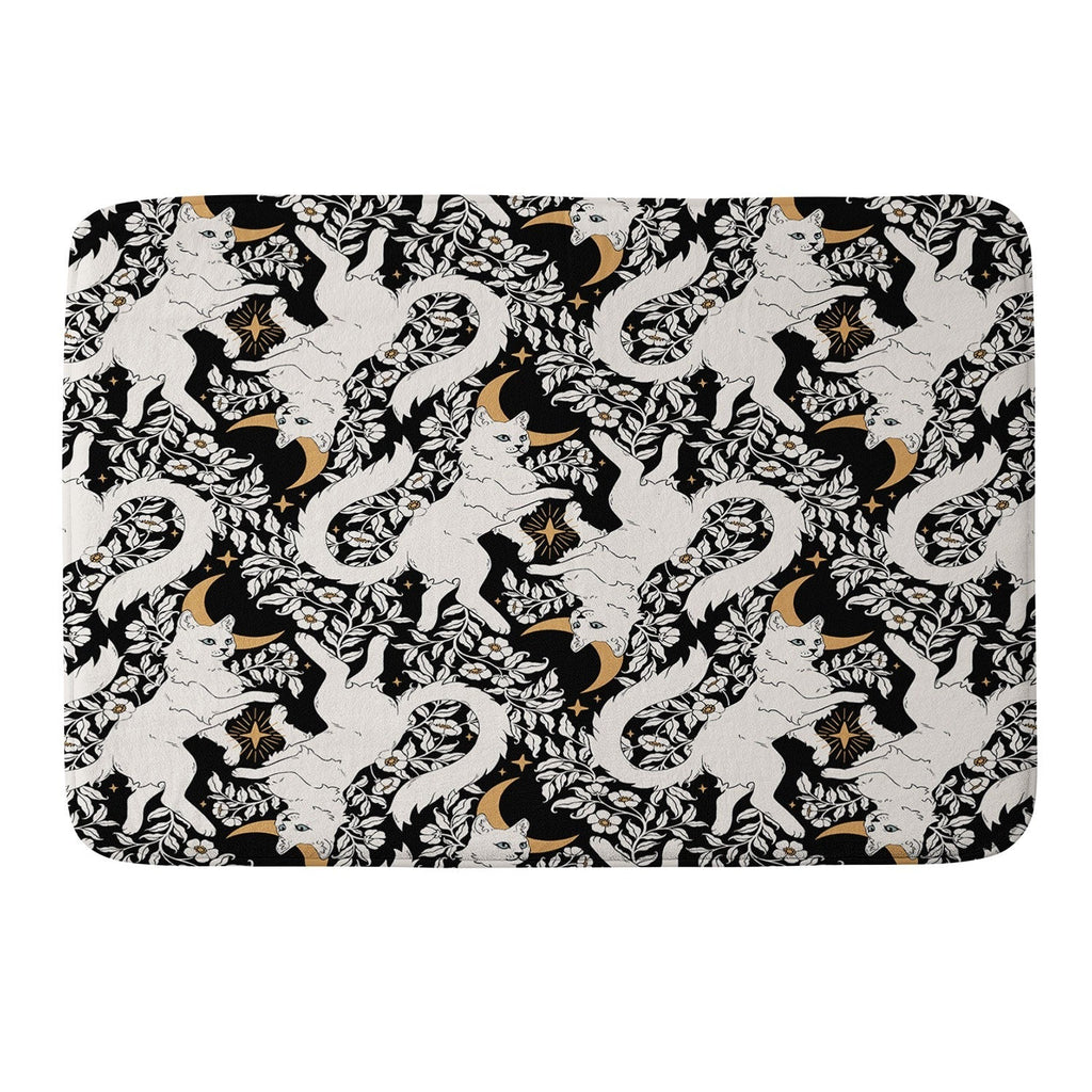 Avenie Celestial Cats Gold Memory Foam Bath Mat