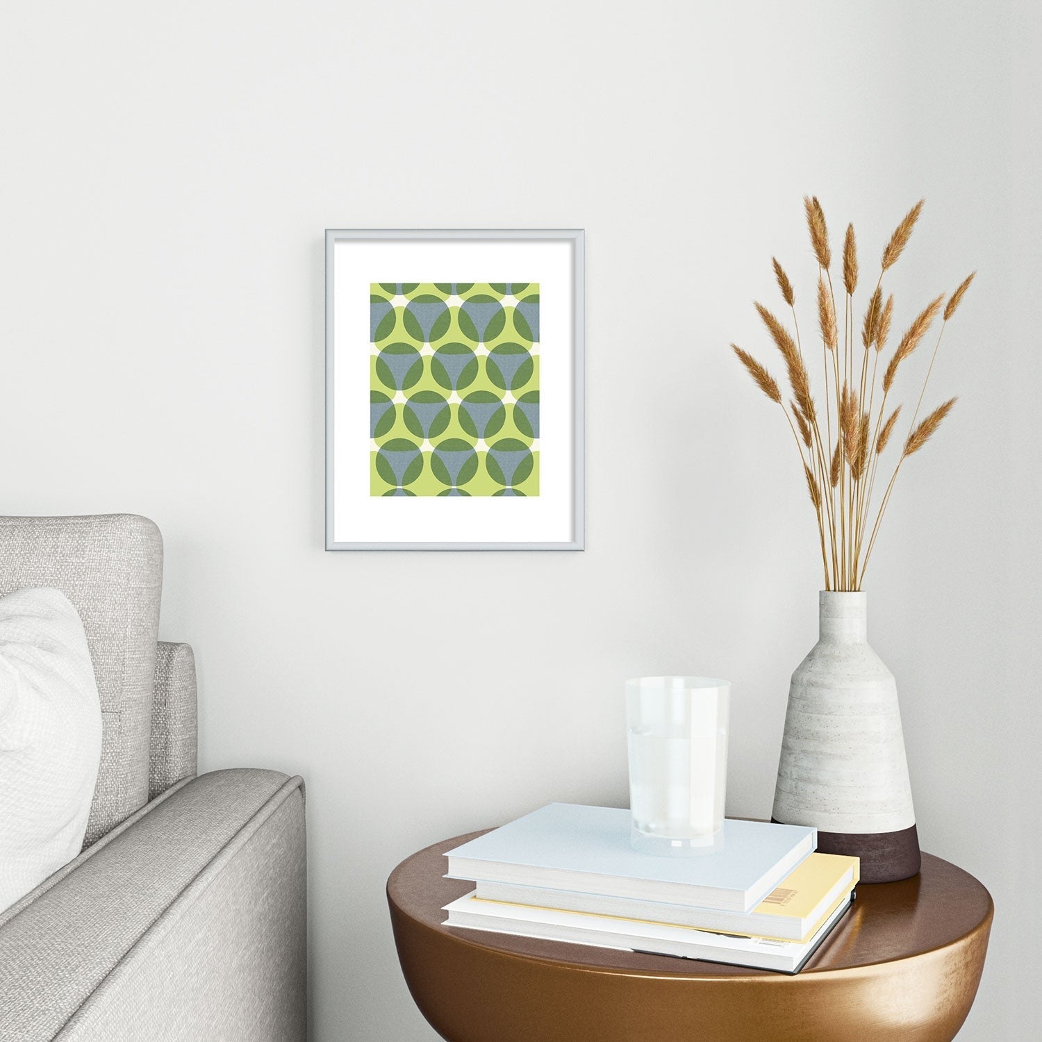 Marta Barragan Camarasa Stylish Retro Circle Metal Framed Art Print