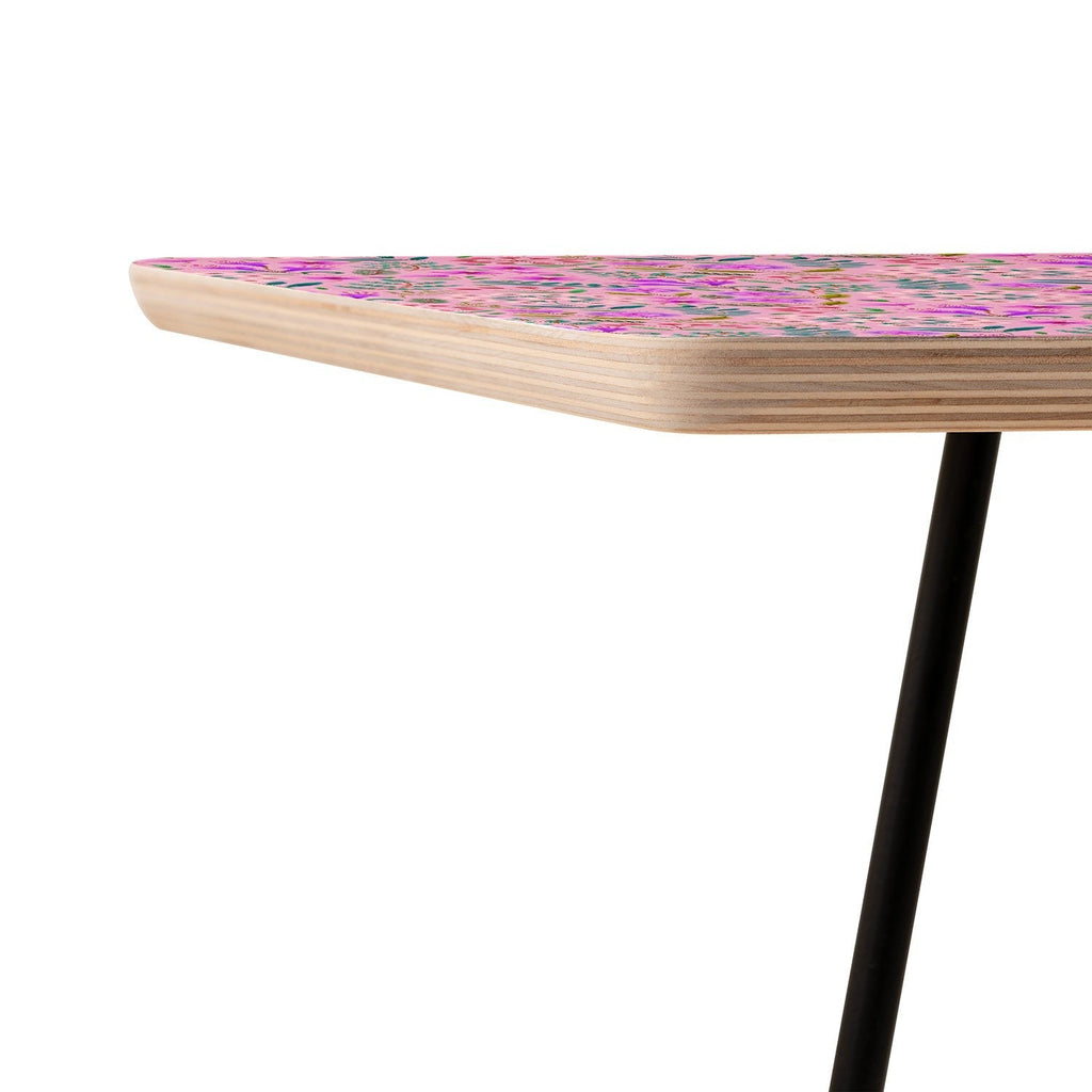 Pimlada Phuapradit Ditsy Purple Floral Half Drop Side Table