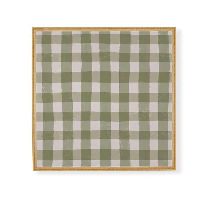 Menina Lisboa Rustic Green Plaid Framed Wall Art