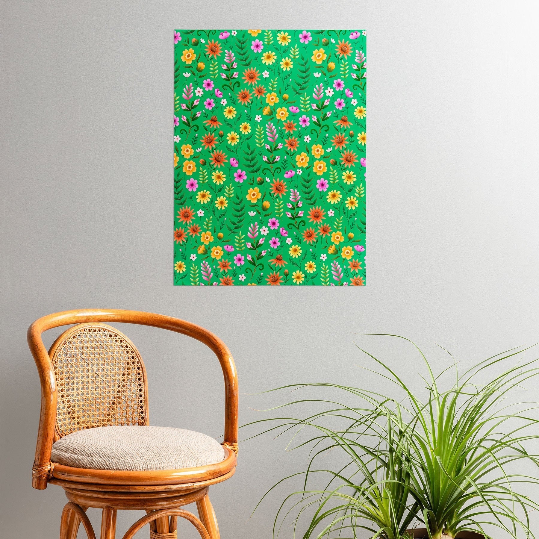 Pimlada Phuapradit Ditsy Spring Floral Green Poster