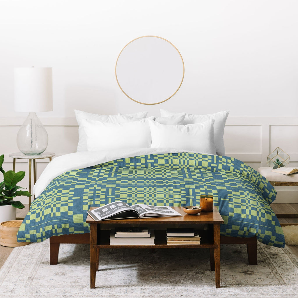 Marta Barragan Camarasa Nostalgic Grid Design Duvet Cover