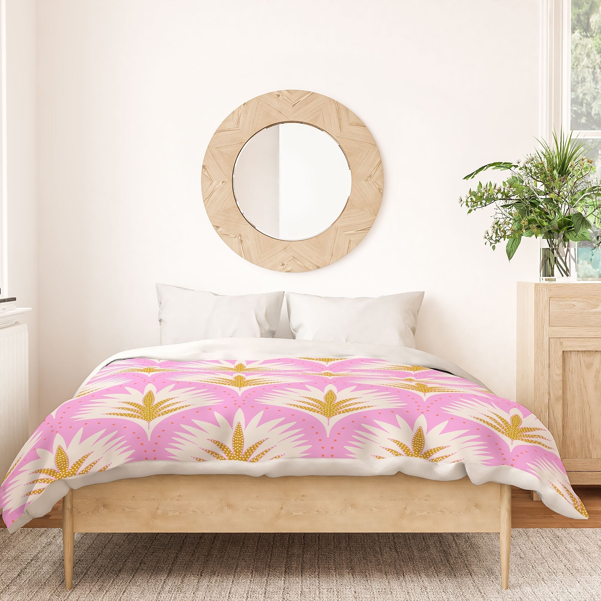 Jennifer Labre Pink Palmetto Duvet Cover