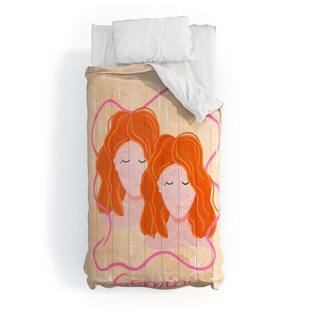 Little Om Zodiac Signs Gemini Comforter