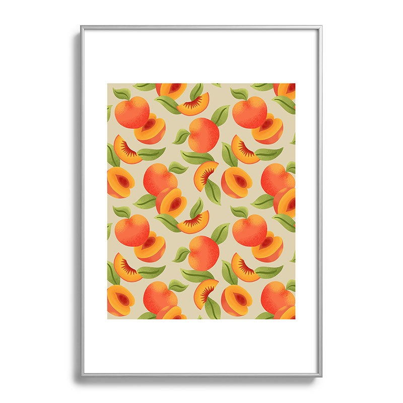 Jessica Molina Peach Pattern Metal Framed Art Print