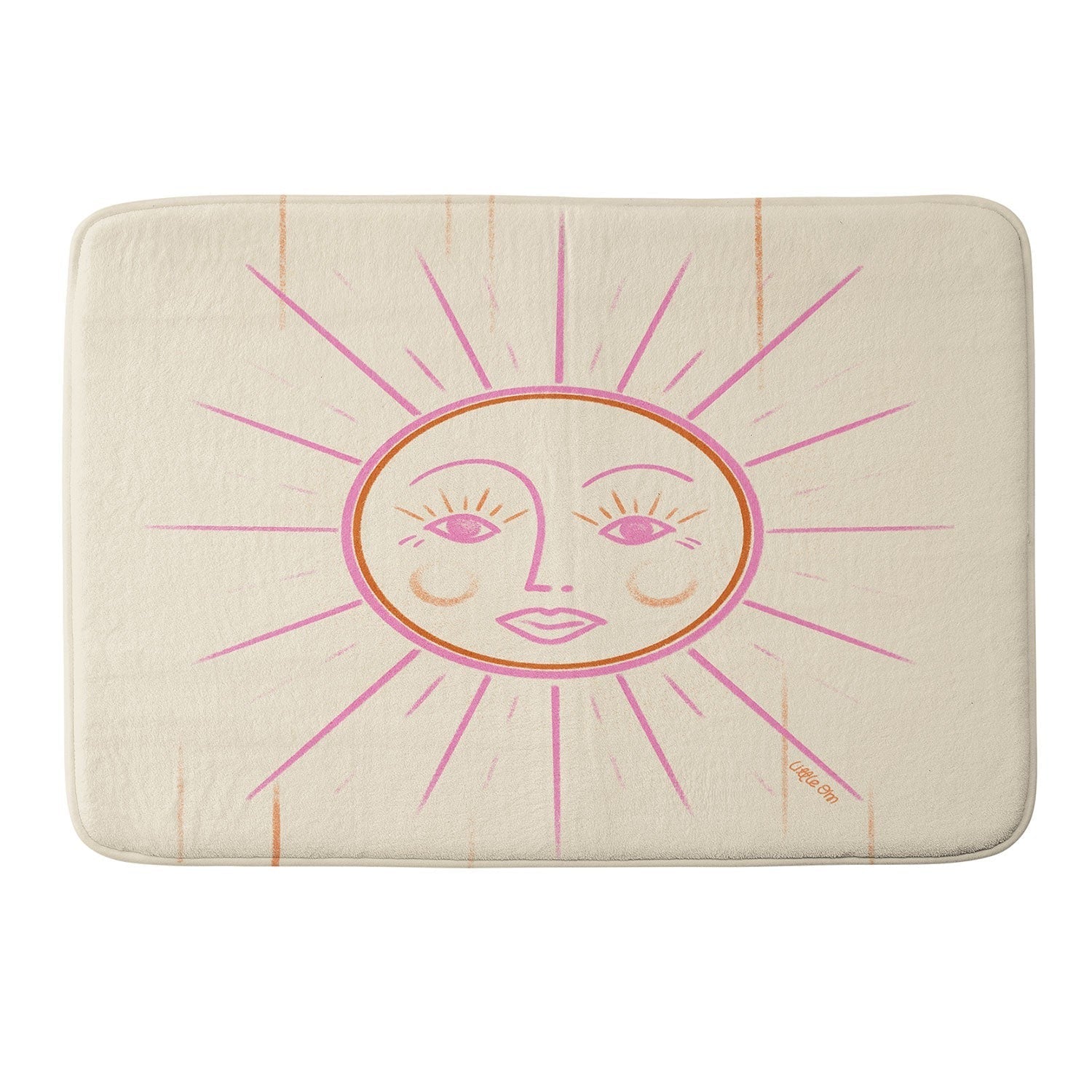 Little Om Celestial Sun cream Memory Foam Bath Mat