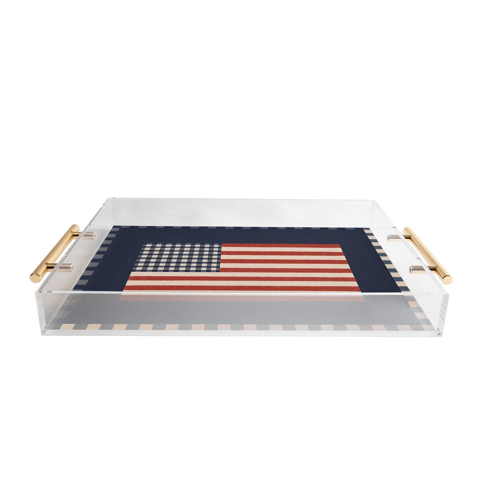 DENY Designs Gingham Flag Acrylic Tray