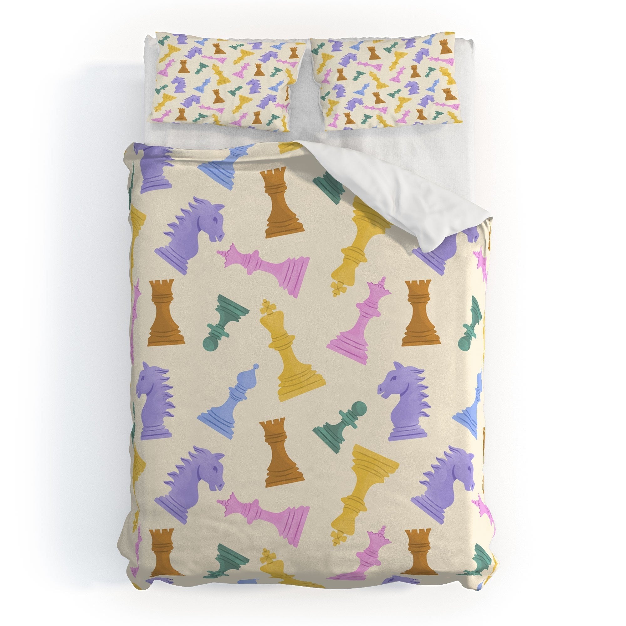Design by Spark Chess Game Pieces Duvet Cover