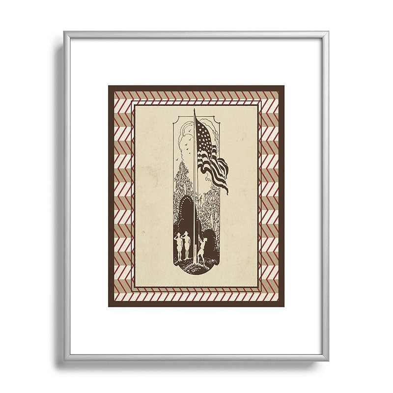 DENY Designs Flag Raisers Striped Square Metal Framed Art Print