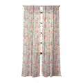Ninola Design Botanic Retreat Tropical Whimsical Flowers Coral Green Sheer Window Curtain