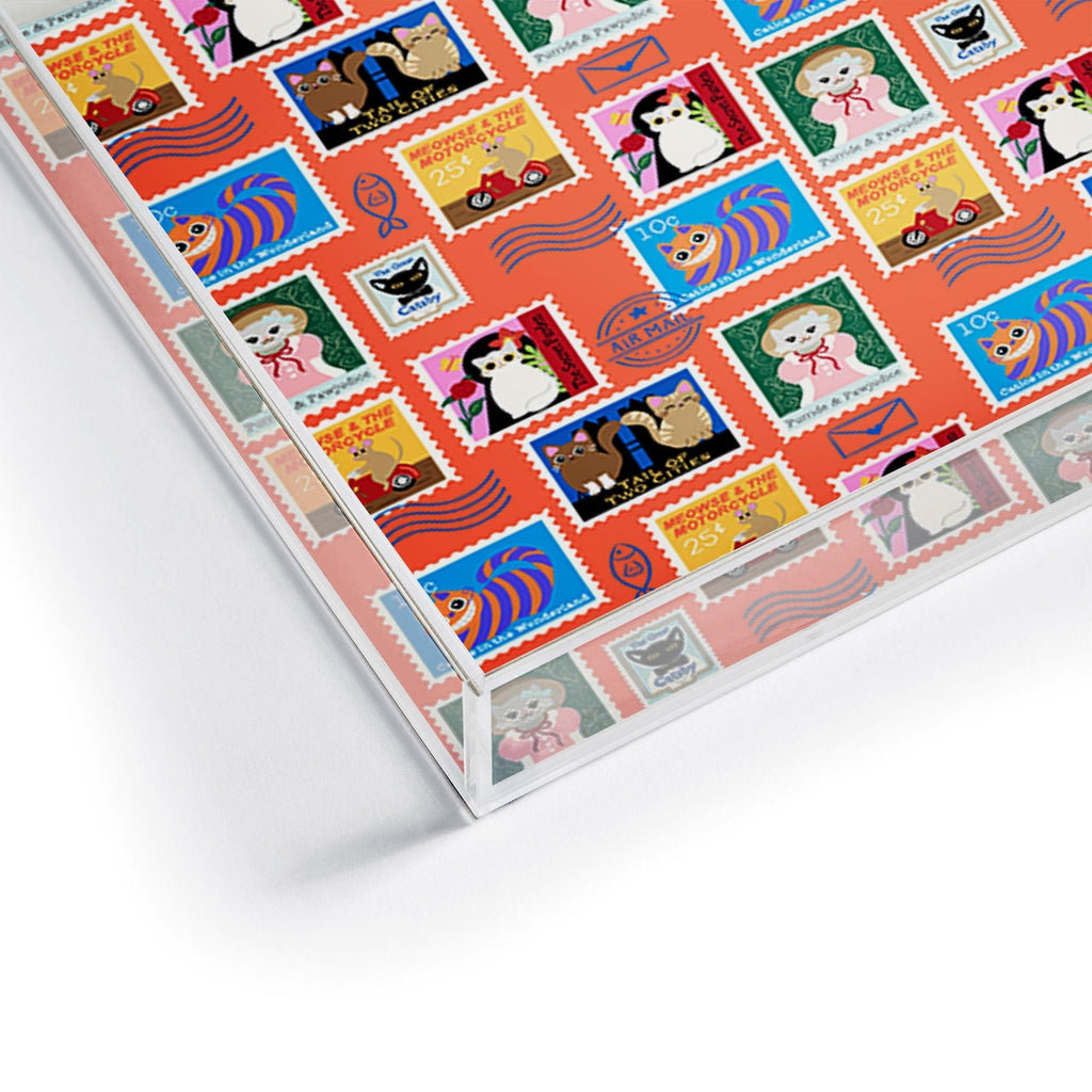 Design by Spark Classic Book Cat Stamps Acrylic Tray