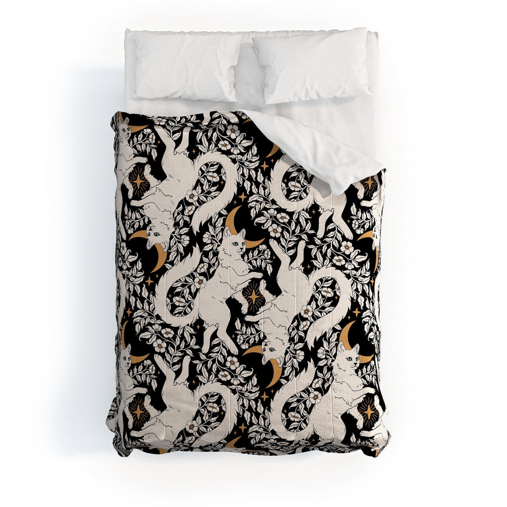 Avenie Celestial Cats Gold Comforter