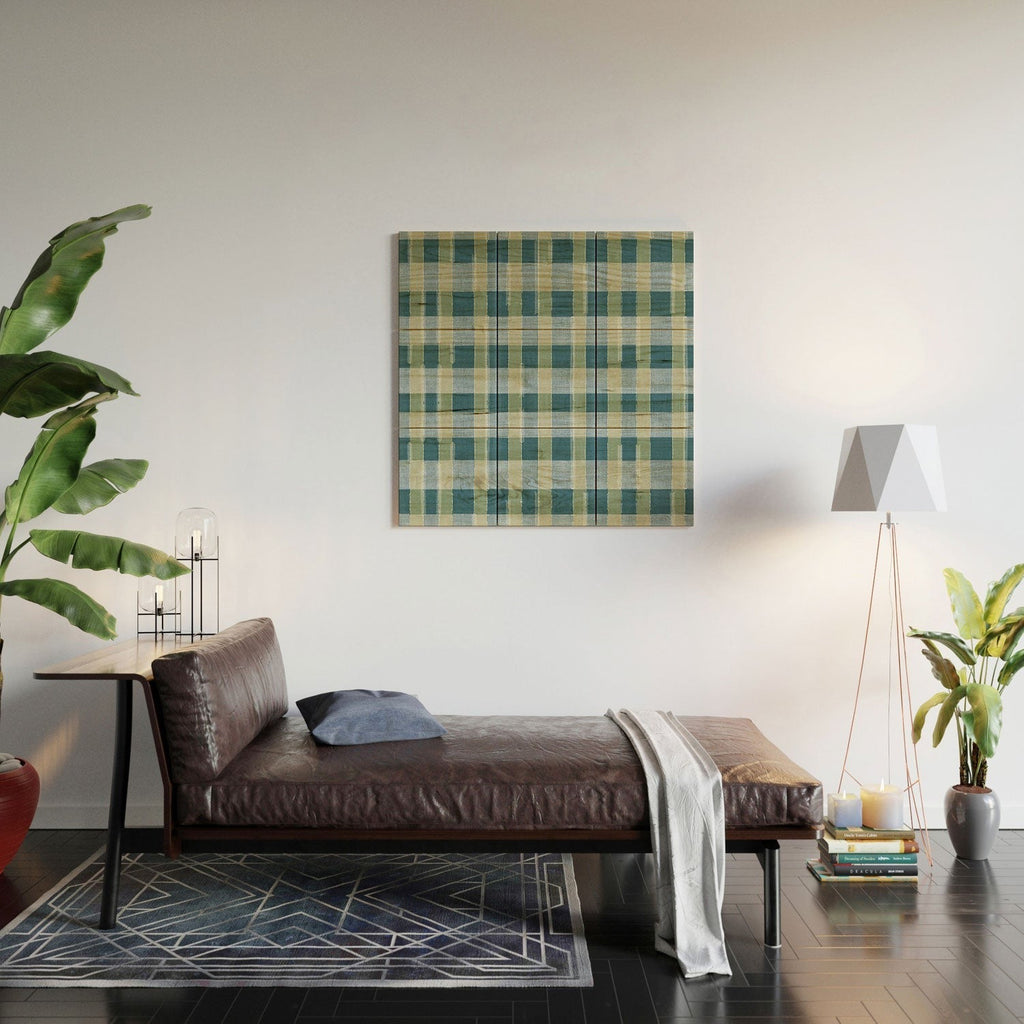 Marta Barragan Camarasa Country Style Checks Wood Wall Mural