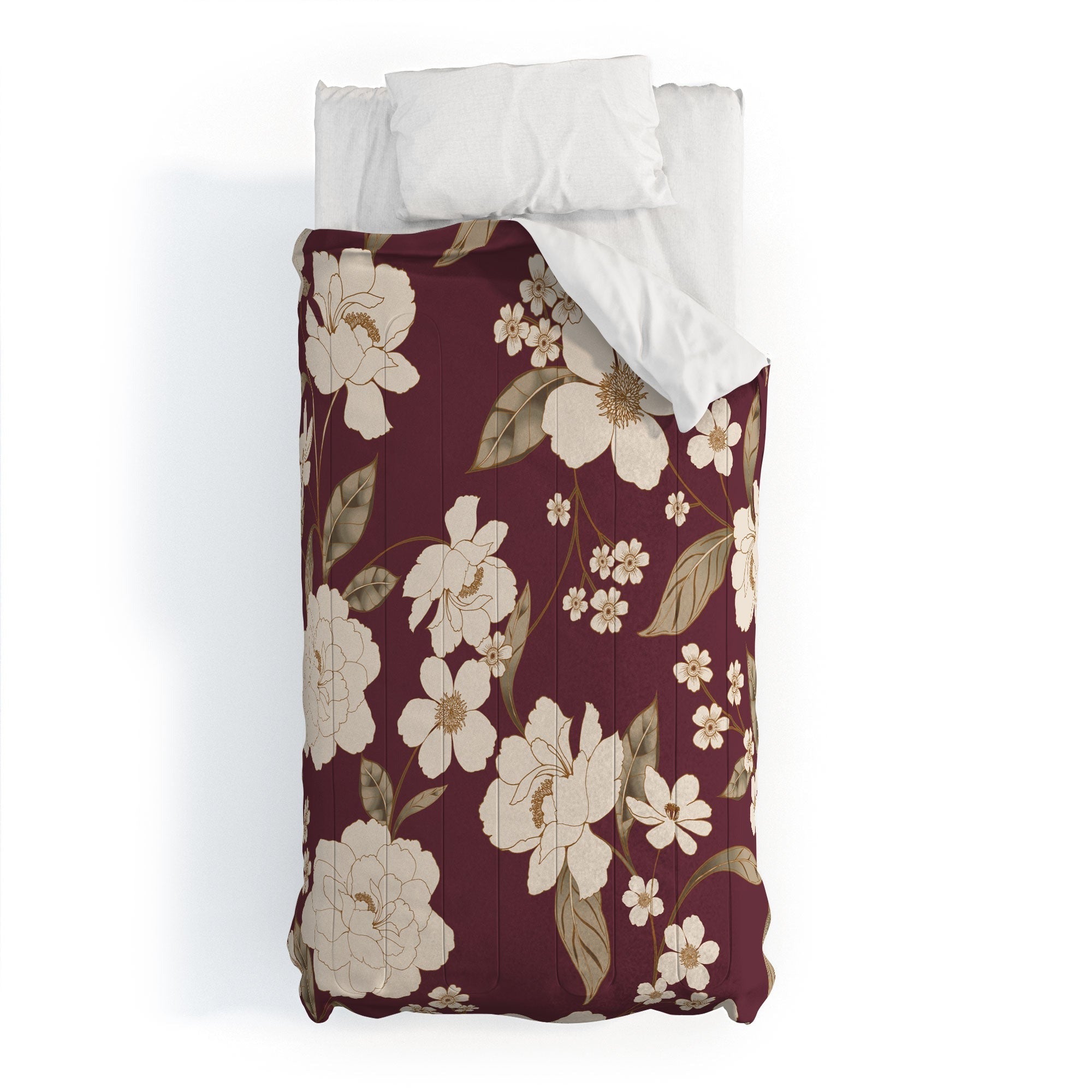 Gabriela Fuente Burgundy Floral Roberta Comforter
