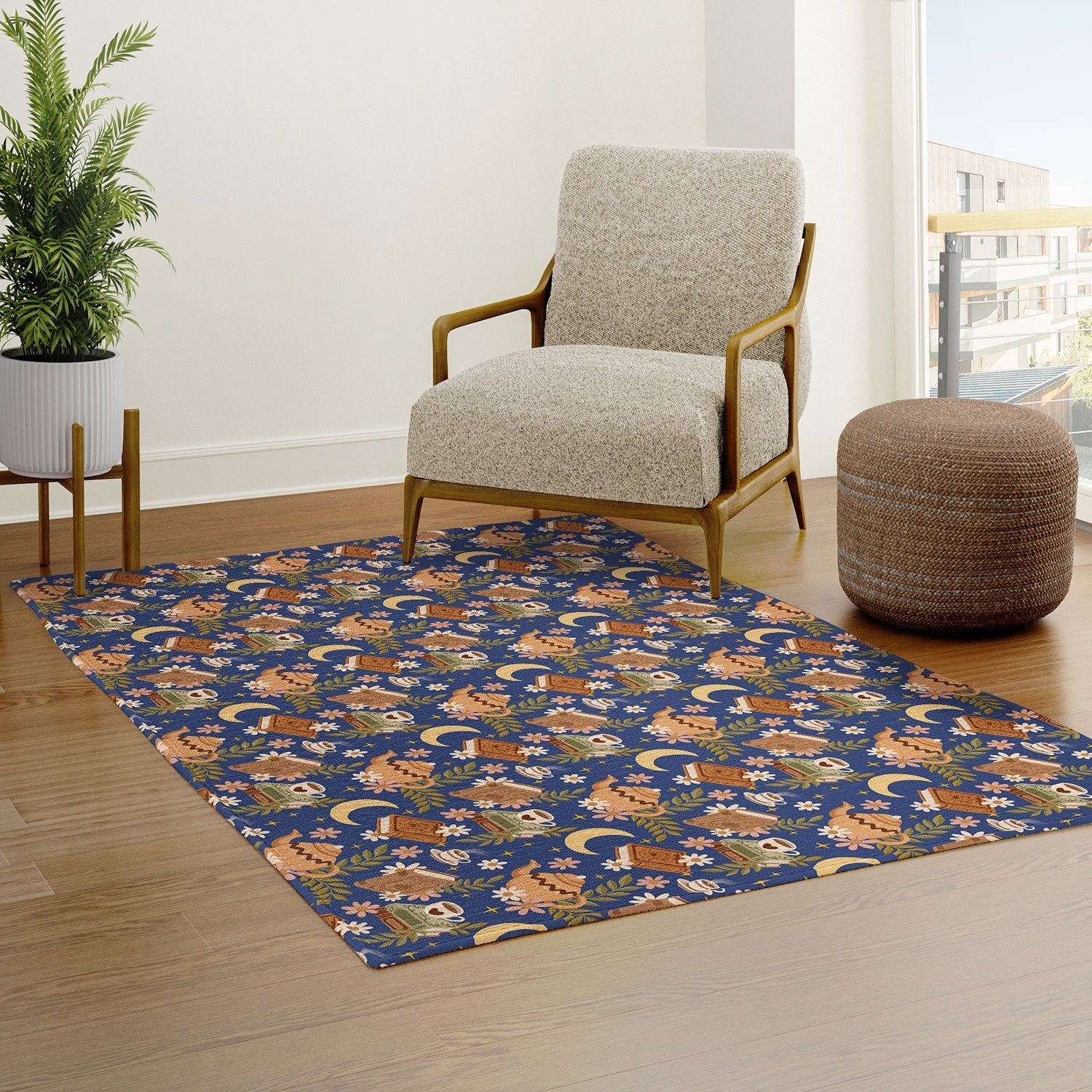 Avenie Moonlit Reading Nook II Area Rug