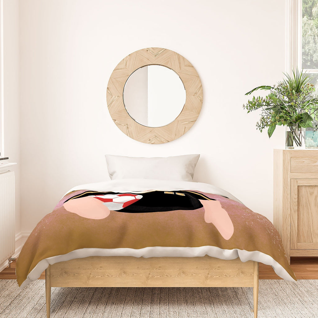 Design by Spark Sporty Soccer Santa Duvet Cover