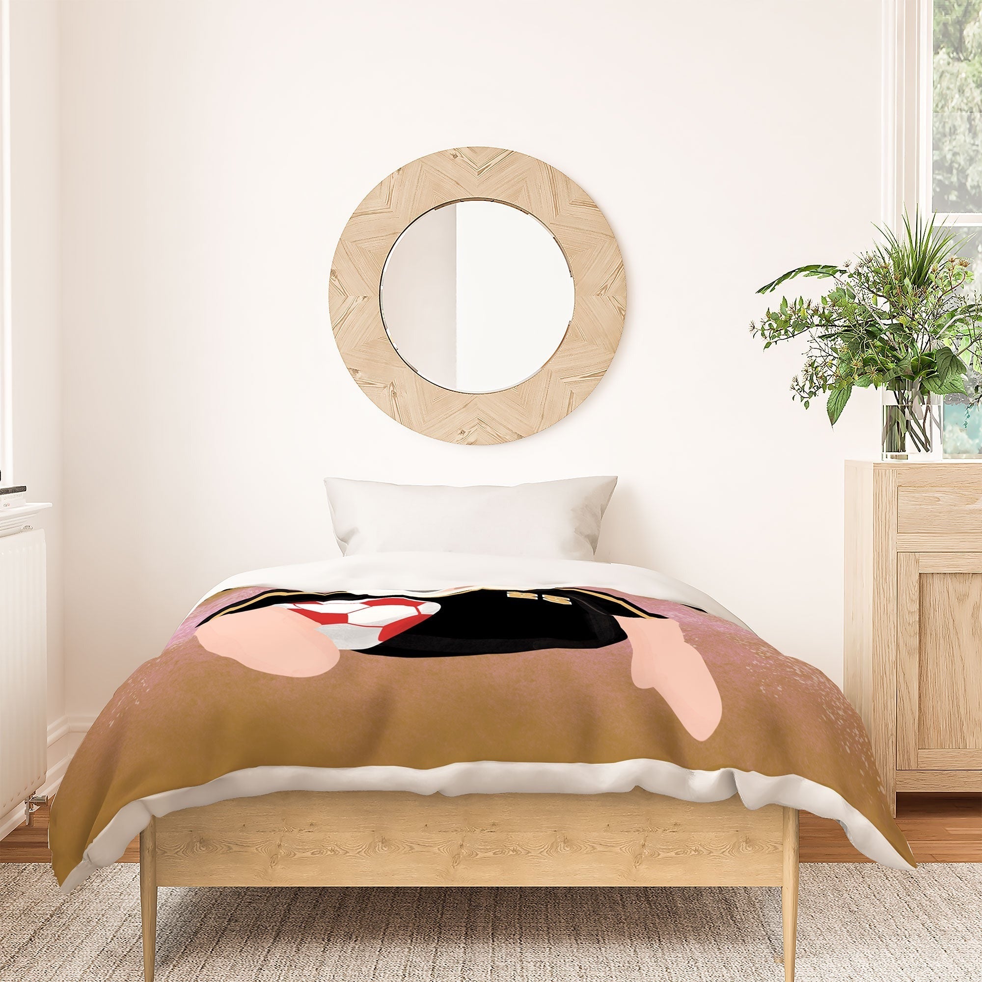 Design by Spark Sporty Soccer Santa Duvet Cover