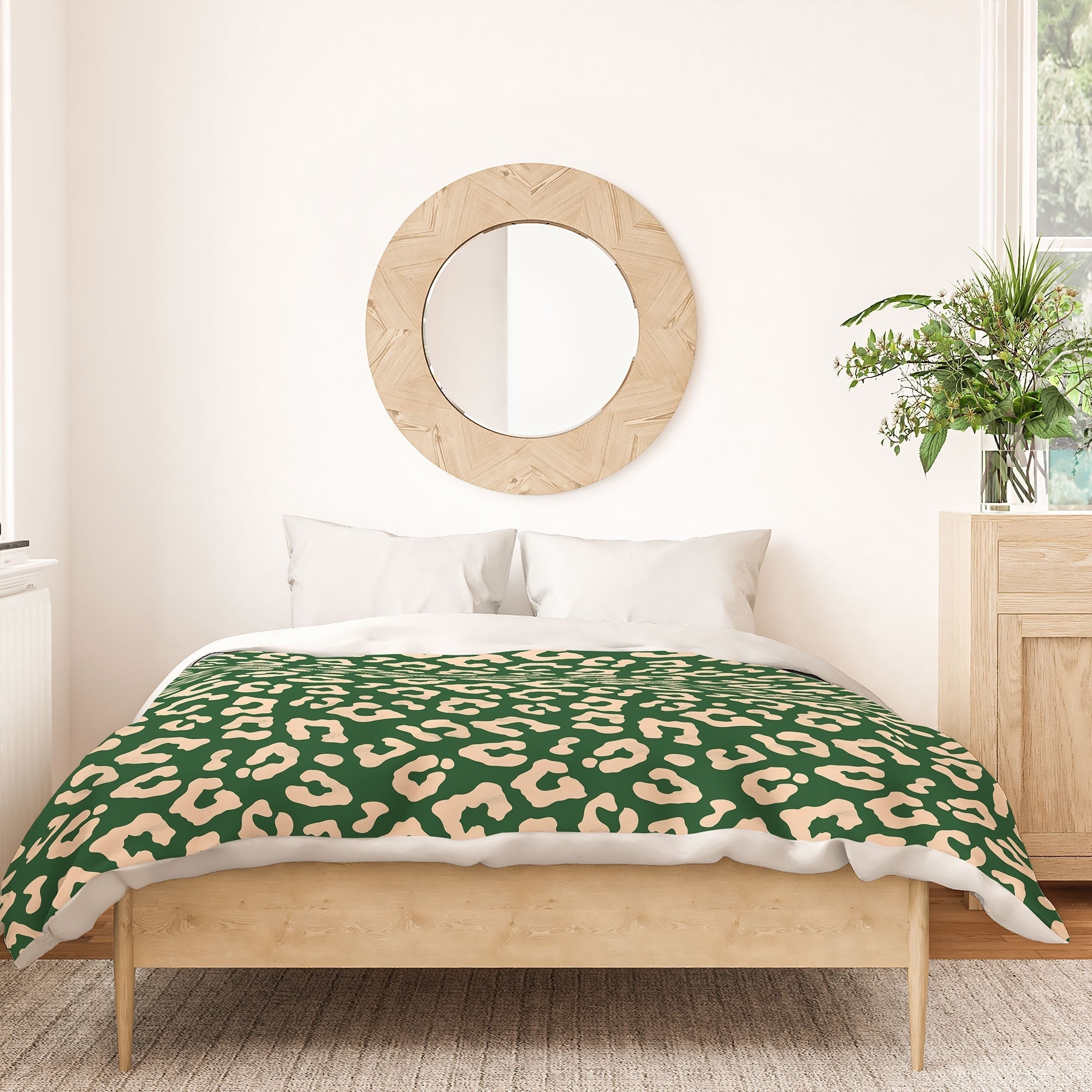 Avenie BR Cheetah Print In Green Duvet Cover