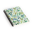 Ninola Design Botanic Retreat Loose Botanical Leaves Watercolor Green Spiral Notebook