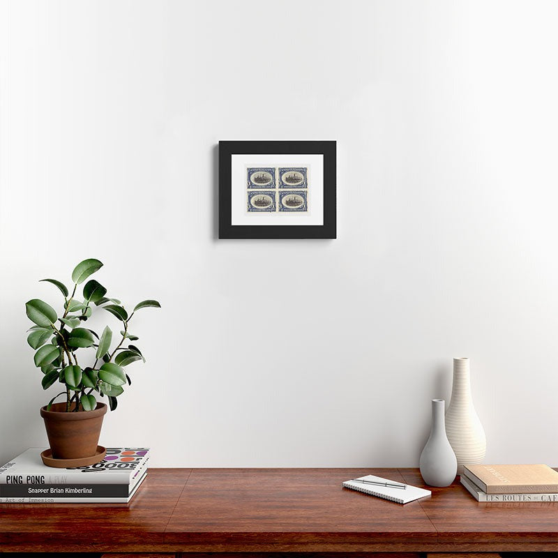 DENY Designs 1901 1c Fast Lake Navigation Stamps Framed Art Print