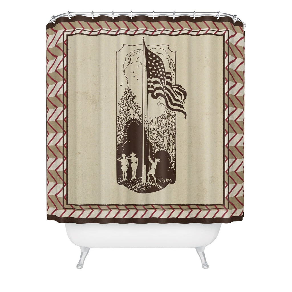 DENY Designs Flag Raisers Striped Square Shower Curtain