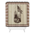 DENY Designs Flag Raisers Striped Square Shower Curtain