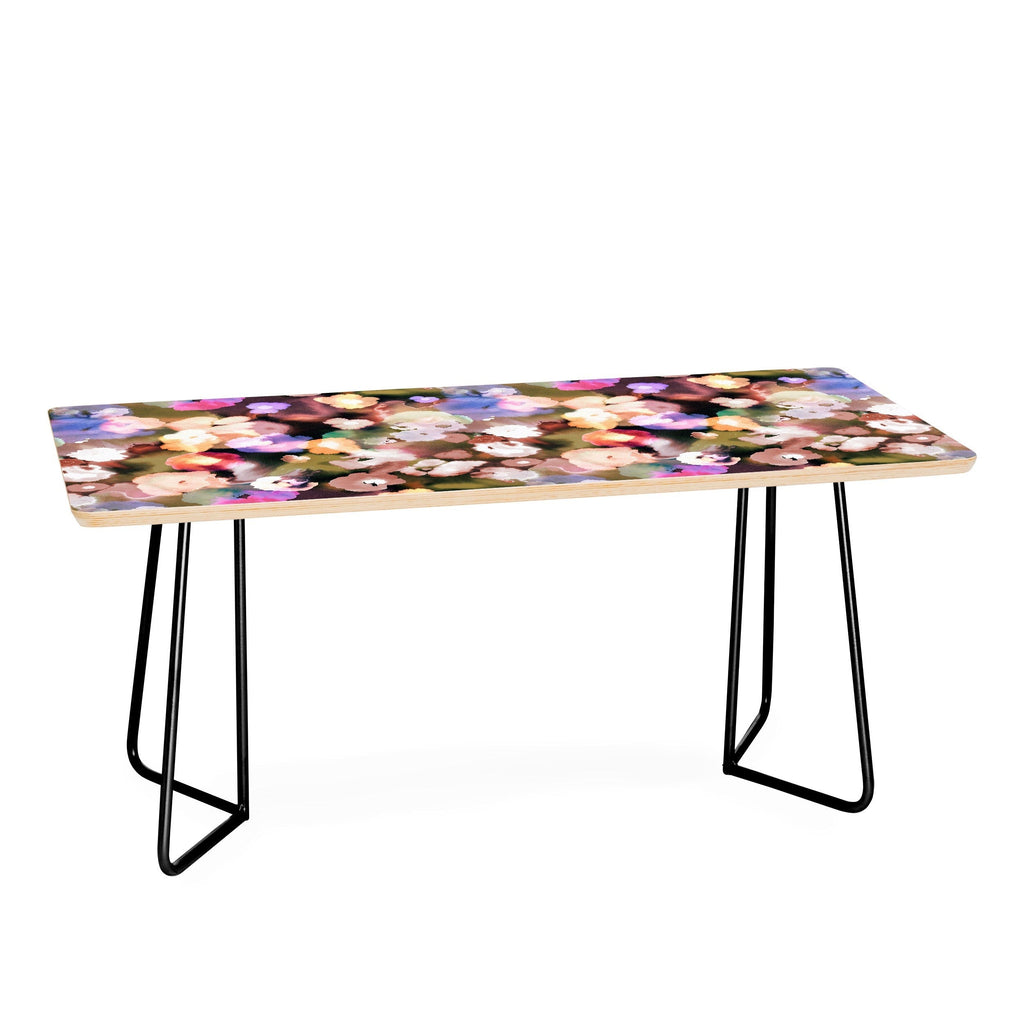 Ninola Design Botanic Retreat Ombre Abstract Watercolor Flowers Pink gold Coffee Table