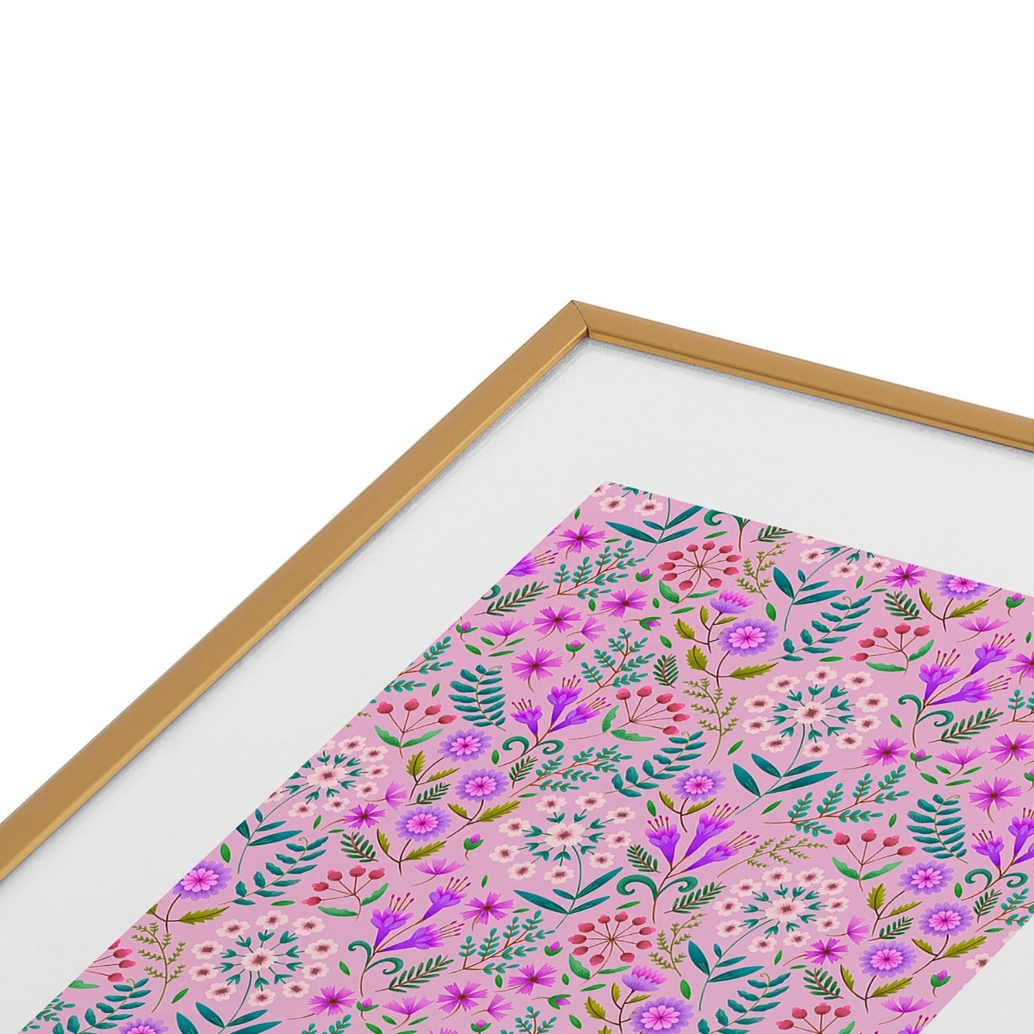 Pimlada Phuapradit Ditsy Purple Floral Half Drop Metal Framed Art Print