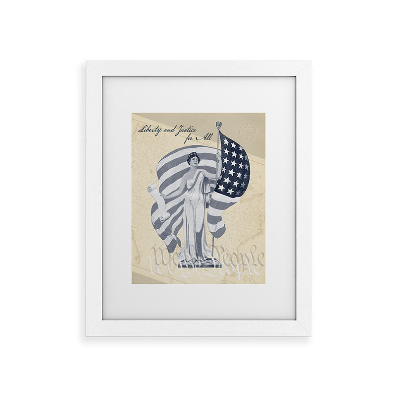 DENY Designs Liberty and Justice Woman Framed Art Print